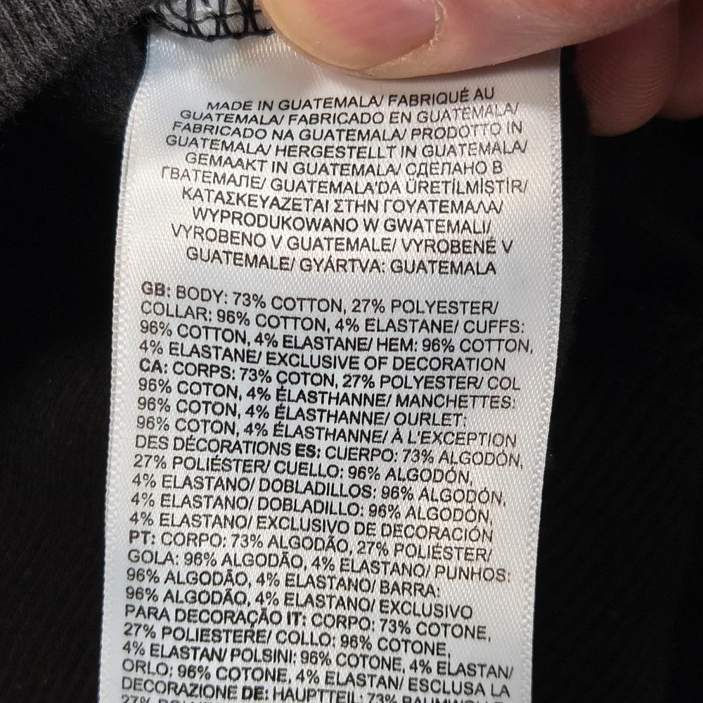 The North Face Sweatshirt Mens Small Black All Over Multi Logo Graphic Crewneck